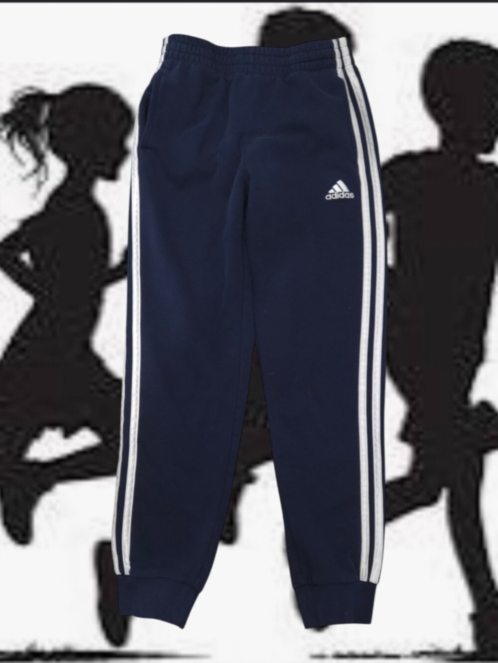 Adidas Youth Boy's Navy Blue 3-Stripes Joggers
